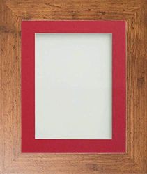 Frame Company Watson Range Rustic 20x16 inch Picture Photo Frame with Red Mount for Image A3 *Choice of Sizes* Fitted with Real Glass