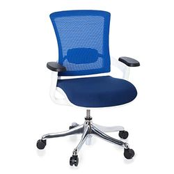 HJH Office SKATE STYLE Bureaustoel directeursstoel van stof zwart/blauw, uitzonderlijk zitcomfort, functionele draaistoel met leuke uitrusting, ergonomische bureaustoel