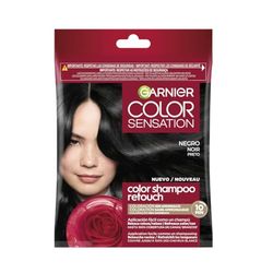 Garnier Color Shampoo Retouch Coloration Permanente Noir - 100% Couverture Cheveux Blancs - Dure Jusqu'à 4 Semaines
