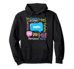 Hello Word in Different Teacher language Sudadera con Capucha