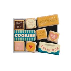 Nostalgic-Art Conjunto de ímanes retro Wonder Cookies, ideia de presente para a cozinha, decoração para frigorífico, design vintage, 9 unidades
