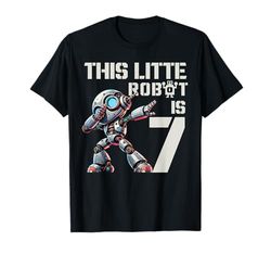 Camicia per bambini per 7° compleanno con robot robot Maglietta