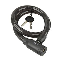 Fischer Cadeado de cabo, comprimento 80 cm, 18 mm de diâmetro, unissexo, Seilschloss, preto, 180