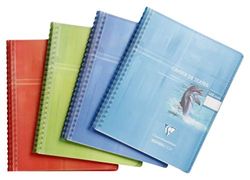 Clairefontaine 152438 C – Libreta de texto de espiral protectora Polypro cuadros grandes, 148 páginas 90 g 17 x 22 cm color aleatorio