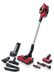 Bosch BBS81PETGB Unlimited 8 Cordless Stick Vacuum Cleaner with Extra Floor Nozzle for Pet Hair and Carpets, 1 x Interchangeable 18V Battery, 40 Minutes Run Time, Tornado Red