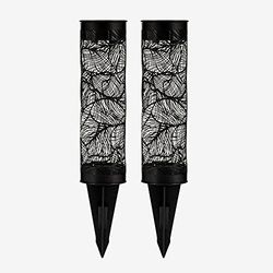 Paulmann Sunshine Gloss Earth Spike Outdoor Pauleen 48163 paletto Set da 2 per Balcone o Giardino Nero Illuminazione Esterna Metallo, plastica Solare 1800K 0.12 W, 2 unità