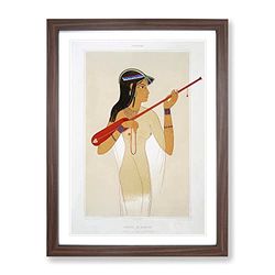 The Egyptian Mandore Player By Emile Prisse D'Avennes Vintage Framed Wall Art Print, Ready to Hang Picture for Living Room Bedroom Home Office Décor, Walnut A2 (64 x 46 cm)