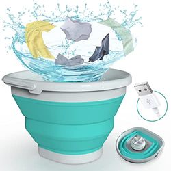 Mini-wasmachine, draagbaar, opvouwbaar, 10 liter, 24 W, ultrasone turbinewasmachine met USB voor ondergoed, sokken, babykleding
