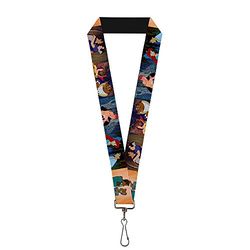 Buckle Down Unisex-Adult's Lanyard-1.0-Disney Princess Scenes Framed Key Chain, Multicolor, One Size