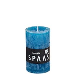 Spaas Lot de 12 Bougies Pilier rustiques Non parfumées Turquoise 48 mm x H 80 mm