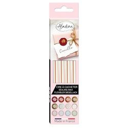Aladine - 72442 - Mondo Creativo - Pack 4 Sticks Cera Rotonda Flessibile - Bianco Perla