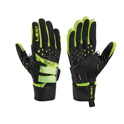 LEKI HRC Race Shark - Guanti da corsa, colore: nero/giallo fluo, EU 9