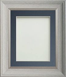 Frame Company Drummond Range Pale Grey 20x16 inch Picture Photo Frame with Blue Mount for Image A3 * Choice of Sizes* Fitted with Real Glass