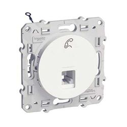 Schneider Electric S530497 Toma Teléfono RJ12, 6 Contactos, Plata