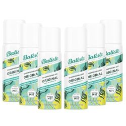 Batiste Shampooing Sec, Original, Rafraichit les Cheveux et Apporte du Volume, Absorbe Excès de Sebum, Sans Rinçage, 50ml (Lot de 6)