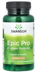 Swanson - EPIC PRO 25 STRAIN - 30 B CFU | Epic Pro 25 | Apoya la Salud Digestiva - 30 Cápsulas Veganas