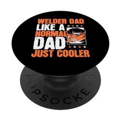 Soldador Papá Steelworker Daddy Papa Soldadura Día del Padre PopSockets PopGrip Adhesivo