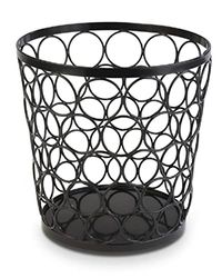 Cesta de pan/fruta APS "Basket", elegante cesta de buffet de metal, negra, Ø 21 cm, altura 21 cm, calidad profesional