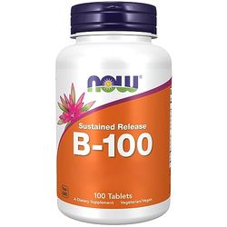 Now Foods, Vitamin B-100 Sustained Release, Complesso Vitaminico B, Altamente Dosato, con PABA, 100 Compresse vegane, Testato in Laboratorio, Senza Glutine, Senza Soia, Vegetariano, Non OGM