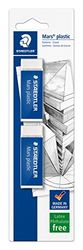 Staedtler Mars Plastic, Gommes plastiques blanches de très haute qualité, Sans phtalates ni latex, Étui blister avec 2 gommes de taille standard, 526 50 BK2DA