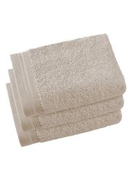 De Witte Lietaer Contessa Luxe 40 x 60 cm Cotton Guest Towels, Set of 3, Sand Beige