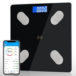 Diboniur Personal Scales, Connected Body Scales for iOS and Android, Body Scales with 12 Body Fat and Muscle Data