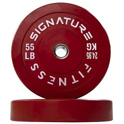 Signature Fitness 2 "Olympische de Gewichtsplaten van de Bumperplaat met Staalnaaf, 55lbs Enig, Gekleurd