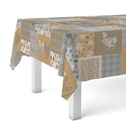 Martina Home Tafelkleed, tafelzeil, patch, beige, 200 x 140 cm