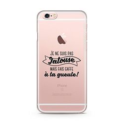 Zokko fodral iPhone 6/6s "I'm Not Jalouse but Do Fais Faie" - mjukt genomskinligt bläck svart