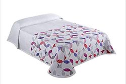 Textilia Helsingfors säng pique överkast, Multifärg, 100% polyester, Geometrisk Violett, Rosa, Röd, Blå och Grå, 135: 235 X 270 Cm