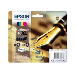 Epson Serie 16XL Penna e Cruciverba - Cartucce Originali DURABrite Ultra per Stampante Inkjet, Multipack 4 Colori Formato XL, Stampe Casa/Ufficio fino 450 Pagine a Colori/500 black, Confezione Retail