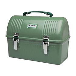 Stanley Classic Lunch Box 9,5 L Hammertone Green - Lancheira de aço inoxidável com alça - recipiente para alimentos sem BPA - pode armazenar uma garrafa térmica ou uma caneca de viagem