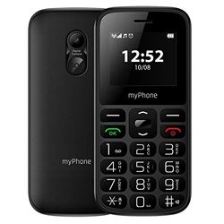 MP myPhone Halo A, telefono a chiave per gli anziani (nonna e il nonno), telecamera, display a colori da 1,77", batteria 800 mAh, chiavi grandi, Pulsante SOS, torcia, radio, doppio SIM, Nero