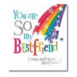 Brightside You Are So My Best Friend verjaardagskaart, verjaardagskaart vriend, 180 x 160 mm, meerkleurig