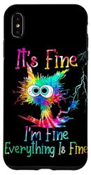 Carcasa para iPhone XS Max Funny Black Cat It's Fine I'm Fine Everything is Fine