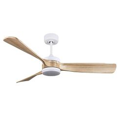 Eden pulse Witte ventilator, 3 vleugels, beuken, 26 W, 2950 lm, 6 snelheden, 3 temperaturen, 32/47 x 132 x 132 cm