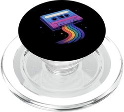 Mixtape Vaporwave Cassette Rainbow PopSockets PopGrip para MagSafe