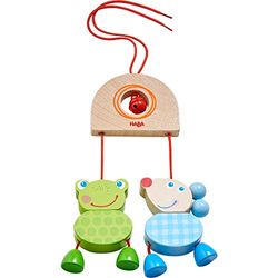 Haba 305232 Zappelduo Opknoping speelgoed voor babyschaal, speeltrainer, kinderbed en kinderwagen, met belletjes, houten speelgoed vanaf 6 maanden