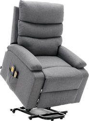 ASTAN HOGAR Sillón Relax con Función Auto-Ayuda (Levanta Personas), Reclinación Eléctrica, Masaje Y Termoterapia, Modelo Ceci AH-AR10520GR