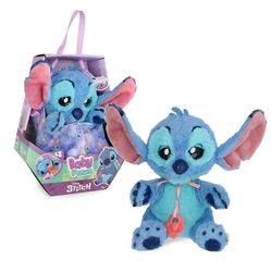 BABY PAWS Stitch, Interaktiv valp i plysch för barn med ljud som öppnar och stänger ögonen, inkluderar ett fodral, leksak för barn från 3 år
