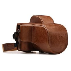 MegaGear MG1340 Capa com correia para Fujifilm X-E3 (23 mm/18 a 55 mm), cor castanho claro