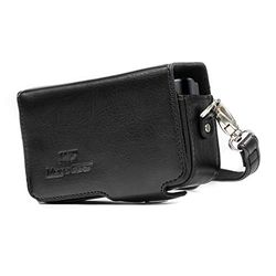 MegaGear MG1509 - Capa para Canon PowerShot SX740 HS/SX730 HS (de couro, com correia) cor preta