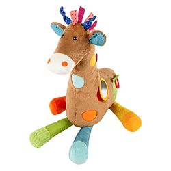 Sigikid PlayQ 42863 - Juguete Educativo con diseño de Jirafa XXL, Juguete Educativo con mordedor, sonajero, Espejo, chirrido, para bebés y niños a Partir de 3 Meses, Multicolor/Jirafa 72 cm