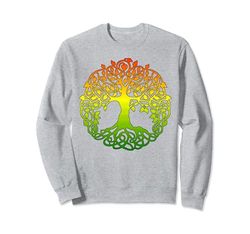 Árbol del arco iris vida nórdico mito vikingo nudo celta naturaleza II Sudadera