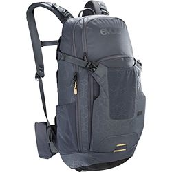 EVOC NEO 16l protector rugzak, fietsrugzak, (rugzak met TÜV/GS gecertificeerde AIRSHIELD protector technologie, 360° ventilatie, incl. regenhoes, maat: L/XL), Carbon Grey
