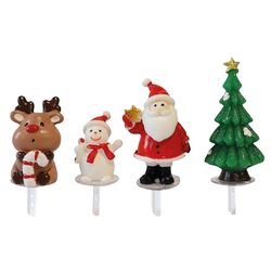 Deco Relief DR50357-48 decoraciones de troncos navideños, surtido de alces + Papá Noel + muñecos de nieve + abetos, tartas para tartas