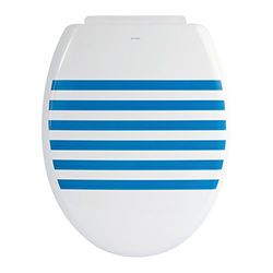 MSV Abattant WC 'Deauville', Bleu, 47 x 36.5 x 3.5 cm, 92 pièces