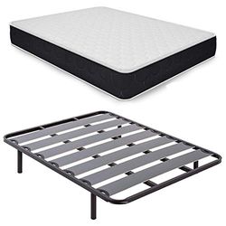 Duermete Online Pocket Visco Lit Complet avec Matelas à mémoire de Forme réversible + sommier à Lattes Larges avec Pieds, 80 x 190 cm