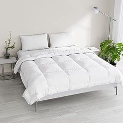 Italian Bed Linen Tvåfärgad vinterdunjacka drömmar och nycker, vit/vit, dubbel 250 x 200 cm