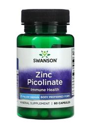 Swanson Zinc Picolinate 22 mg - 60 cápsulas, forma preferida, apoyo para la salud y el sistema inmunológico
